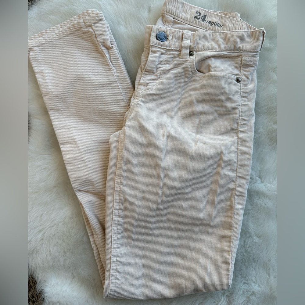 J. Crew Matchstick Cream Corduroy Pants 24